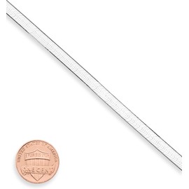 Miabella 925 Sterling Silver Italian Solid 4.5mm Flexible Flat Herringbone Link Chain Bracelet for Women Men, Made in Italy (Length 8 Inches)