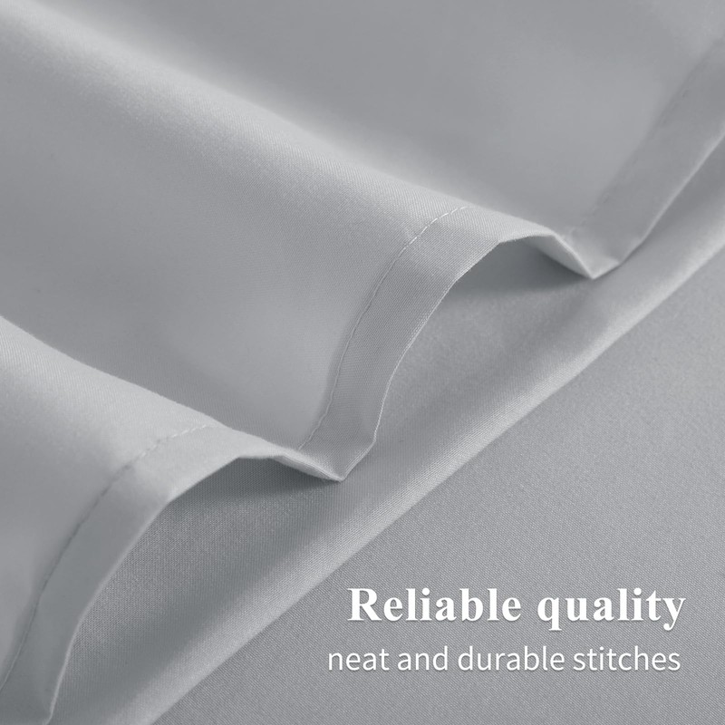 Aisbo Housewife Pillowcases 2 Pack - Light Grey Standard Pillow