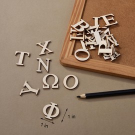 1 Inch 120 Pcs Wood Greek Letters,Unfinished Wooden Alphabet Letters for Sorority Fraternity Paddles,Wall Decor, DIY Project and Other Home Decorations