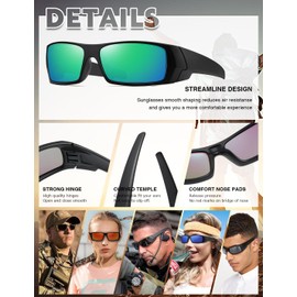 TIANYESY Polarized Sunglasses Men Womens Trendy Retro Rectangular Wrap- Ideal for Outdoor Adventures (Colorful Green)