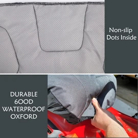 HOMEYA Riding Lawn Mower Seat Cover, Heavy Duty 600D Oxford Waterproof Tractor Seat Cover with Padding & Back Pockets, for 16.5 Inches High Seats, Fits Husqvarna Cub Cadet Seat Without Armrests