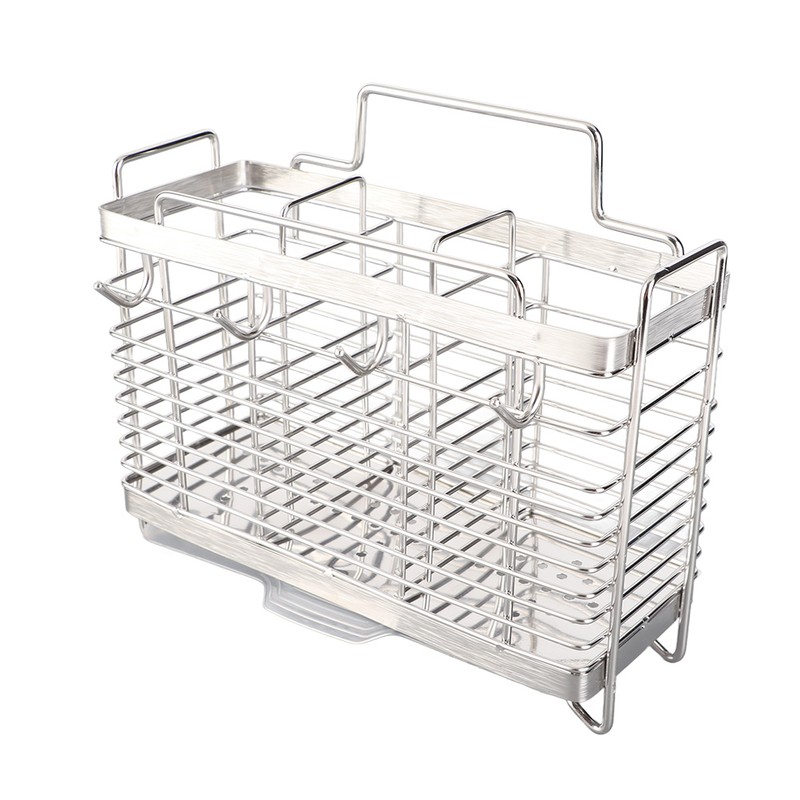 Wall Mounted Chopsticks Cage Stainless Steel Multifunctional Utensil Drying Rack