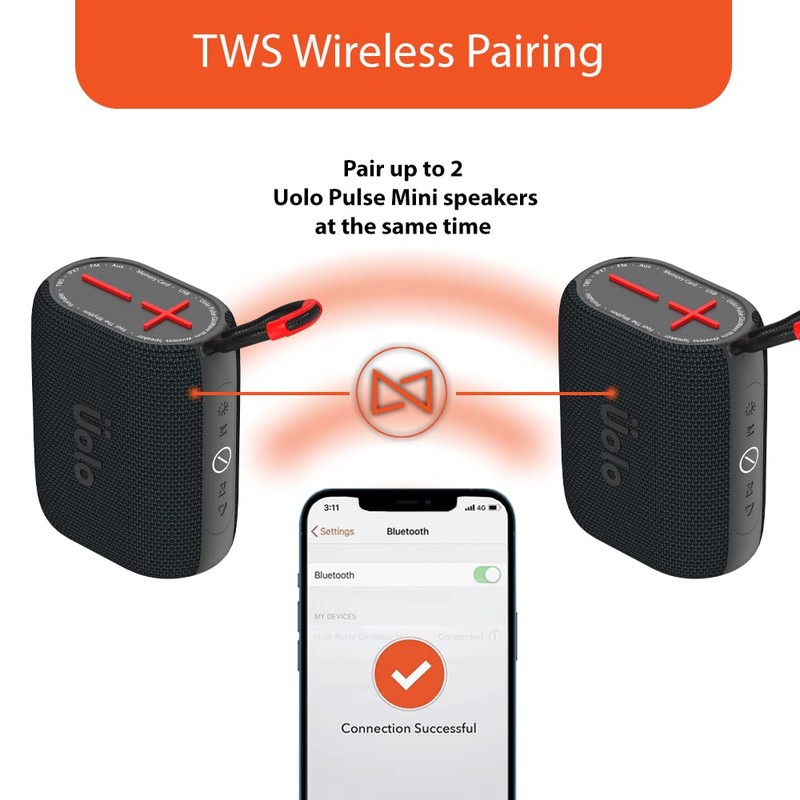 Uolo Pulse GloWave Mini Wireless & FM Radio Speaker[8W] Stereo