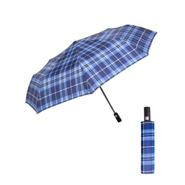 HW CASA Faltbarer Regenschirm, winddicht, klassisch, 105 cm, großer Regenschirm mit 8 Rippen aus Glasfaserlegierung, automatisches Öffnen, tragbarer Reiseschirm, blau, Upgrade