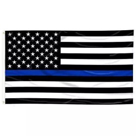 RFCO Thin Blue Line American Flag - 3 by 5 Foot Flag with Grommets New