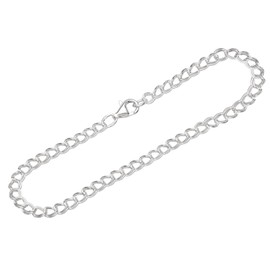 NKlaus Bracelet 925 Sterling Silver 19 cm Twin Curb Chain Exquisite 12556, Sterling Silver