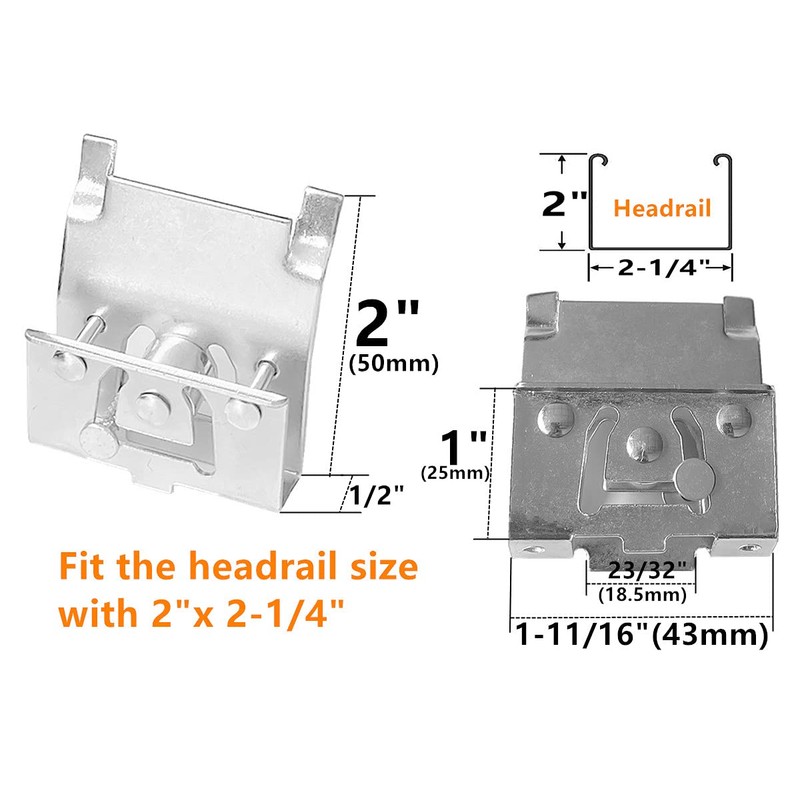 Cutelec 2pcs Cord Lock Mechanism for 2" High Profile Horizontal