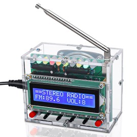 IS - Kit de Radio FM, IS ICSTATION Proyectos de Soldadura Radio con Luces LED Intermitentes Kit de Radio DIY Pantalla LCD1602 FM 87-108MH...