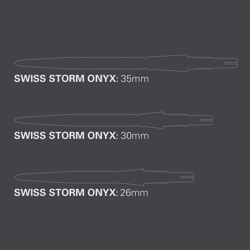 TARGET Darts Swiss Point Storm Steel Points, Onyx (Pack of