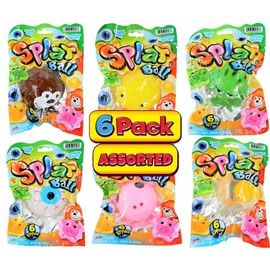 JA-RU Splat Ball Sticky Stress Ball (6 Units Assorted) Animal, Eggs, Squishy Pig Toys for Kids. Slow Rise Squishies. Novelty Toys & Amusements & Teacher Treasure Box Prizes. 5303-6p