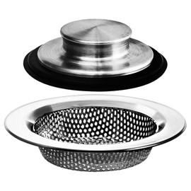 2PCS - Kitchen Sink Drain Strainer and Anti-Clogging Stopper Drainer Set for Standard 3-1/2 Inch
