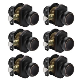 Haidms Oil Rubbed Bronze Closet Door Knobs Interior, Passage Interior Door knobs, Bronze Indoor Closet Doorknobs for Closet or Hall (6 Pack)