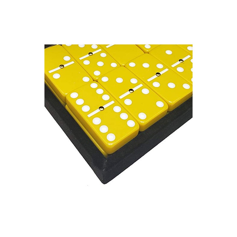 Marion Domino Double 6 Yellow with White Spots Jumbo Tournament