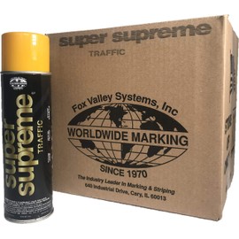 Fox Valley Super Supreme Traffic Spray Paint (1-Case/12-Cans) (Yellow)