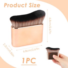 Tanning Brush, Soft Dense Rose Gold Fake Tan Blending Brush Kabuki Brushs, Self Tan Applicator for Body Wavy Shape Body Brushs By It Can Help You Quickly Comprehensively Apply Makeup Beauty Essential