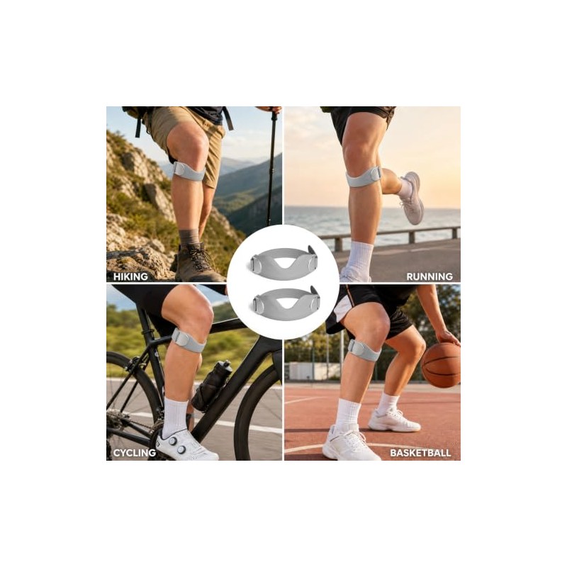 2 Pack Patella Tendon Knee Strap 3D Cushion V Shaped