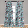 Ambesonne Christmas Window Curtains, Merry Xmas with Heads of Cats