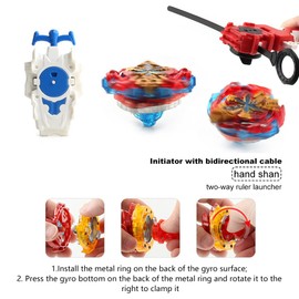 Bey Burst Turbo Blade Set, 12 WDKXCN Pieces Bey Battle Spinner with Box Metal Fusion and Launcher Handle, Bey-bla-de Starter Set, Bey Arena Blade Burst Turbo Set, Gift for Children from 6 Years