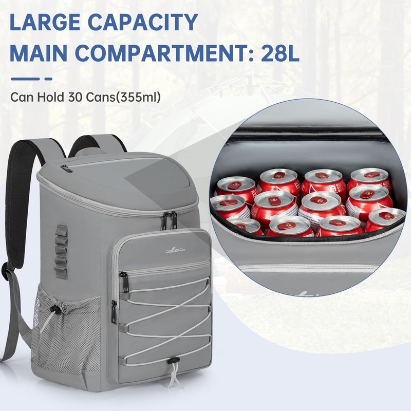 OUUTMEE Cooler Backpack, Lightweight Insulated Cooler backpack Leakproof for 30
