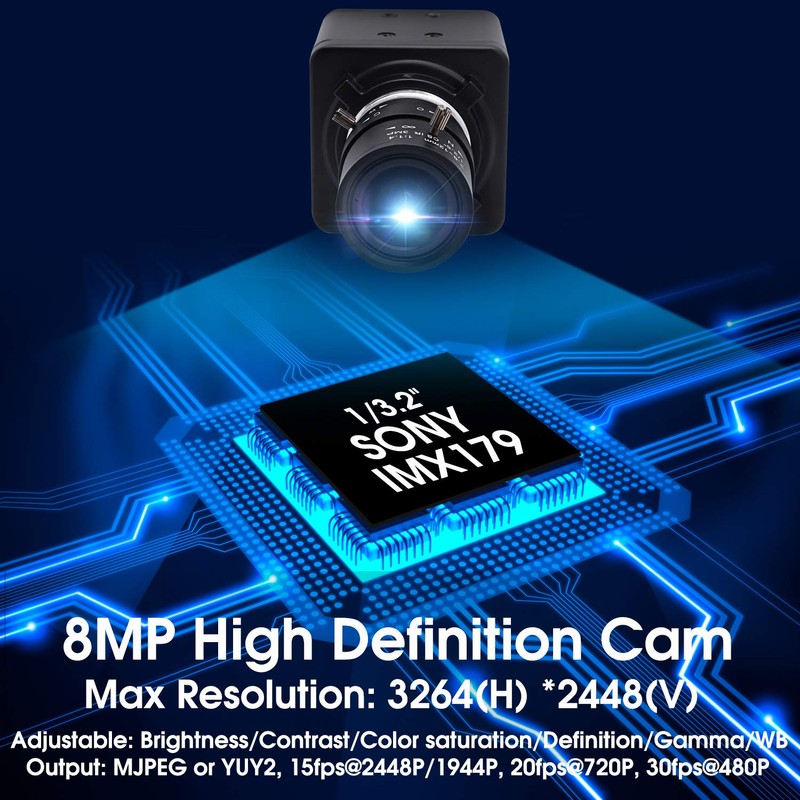 Svpro HD Webcam 8MP USB Camera with Zoom 2.8-12 mm