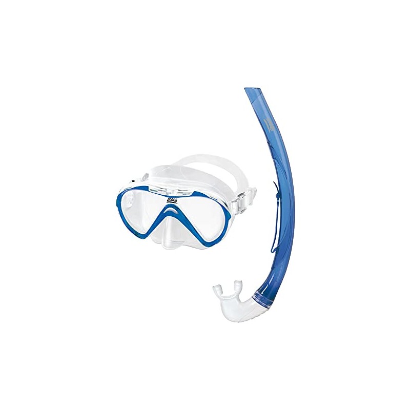 Zoggs Unisex-Youth Combo Reef Explorer Snorkel and Mask Set, Blue/White/Clear,