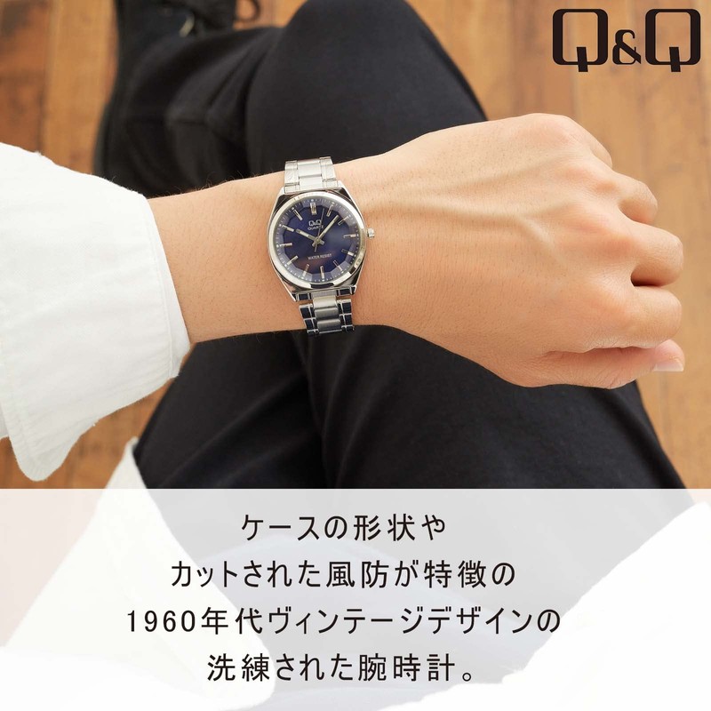 Citizen Q&Q QB78 Analog Wristwatch, Waterproof, Metal Band, and Others,