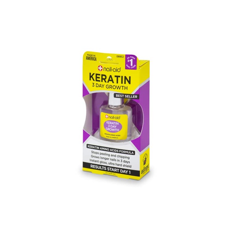 NAIL-AID Keratin 3 Day Growth, Clear, 0.55 Fluid Ounce