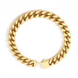Sparkle Rise Cuban Link Bracelet for Men&Women, 9/11/13mm Width 7.5/8.5 Inch Length, 18K Gold Plated Stainless Steel Miami Cuban Hand Chain Wrist Bracelets,No Tarnish& Durable Hip Hop Jewelry
