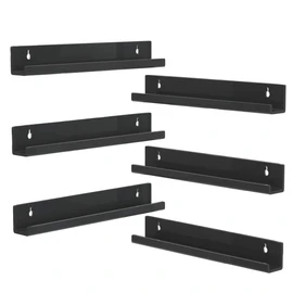 NIUBEE Black Vinyl Record Shelf Wall Mount 6 Pack,Acrylic Album Record Holder Display Your Daily Listening in Office Home