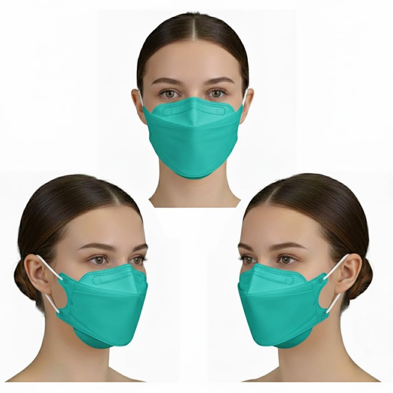 TubeRoo FFP2 Mask Turquoise Fish Shape, Pack of 20 Masks