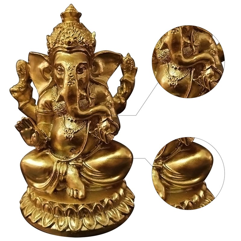 Ganesha God Indian God, Gold, Ganesha, Elephant, Object, Interior, Good