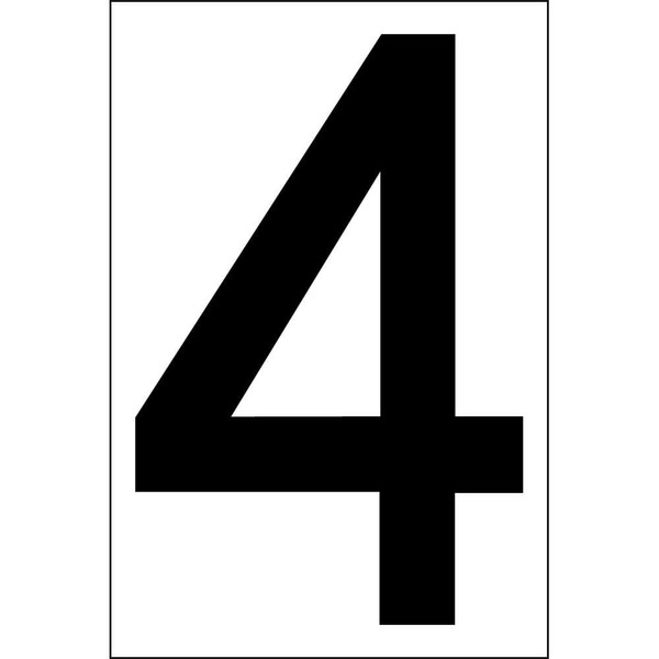4" Vinyl Number Stickers of Number 4, 50-pk. - Permanent