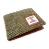 Mens Harris Tweed Bifold Wallet (Green Herringbone)