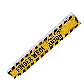 Tape measure ruler with motif: "Finger weg", German text, joint scale printed with name, S0460101000958009469