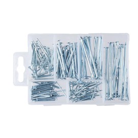 AllGIFT 280pcs 6 Sizes Hardware Nails Assortment Kit,Silver Hardware Nails,Round Head Nails Pin Nails for Pictures Hanging, Woodworking, Drywall, Concrete Pin Nails