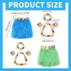 10Pcs Hawaiian Leis Hula Grass Skirt Set,Include 2 Luau Grass