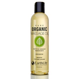 EARTHLITE Pure Organic Massage Oil - 100% Certified Organic Oil for Commercial and Private, Chemical-Free, Water Soluble, No Fragrances