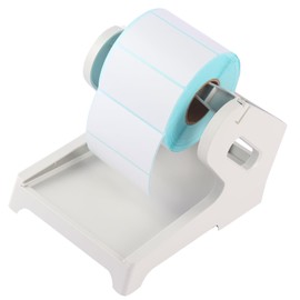 UKKQES Label Holder Thermal Label Holder for Rolls and Fanfold Labels Shipping Label Stand Desktop Printer Accessory Supplies for Home, Office (White)