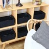Hinwo 6-Pack Small Canvas Fabric Storage Baskets Set with Handles,