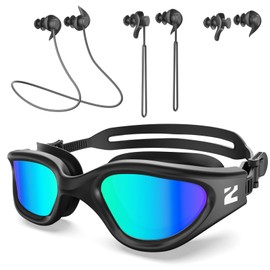 ZIONOR G1 Lite Polarized Swimming Goggles with 3 Pairs Earplugs, Anti-Fog UV Protection Swim Goggle for Adult Men Women Youth