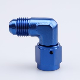 Aluminum -6 AN AN6 Male To Female 90 Degree Elbow Swivel Hose Fitting Adapter, Blue