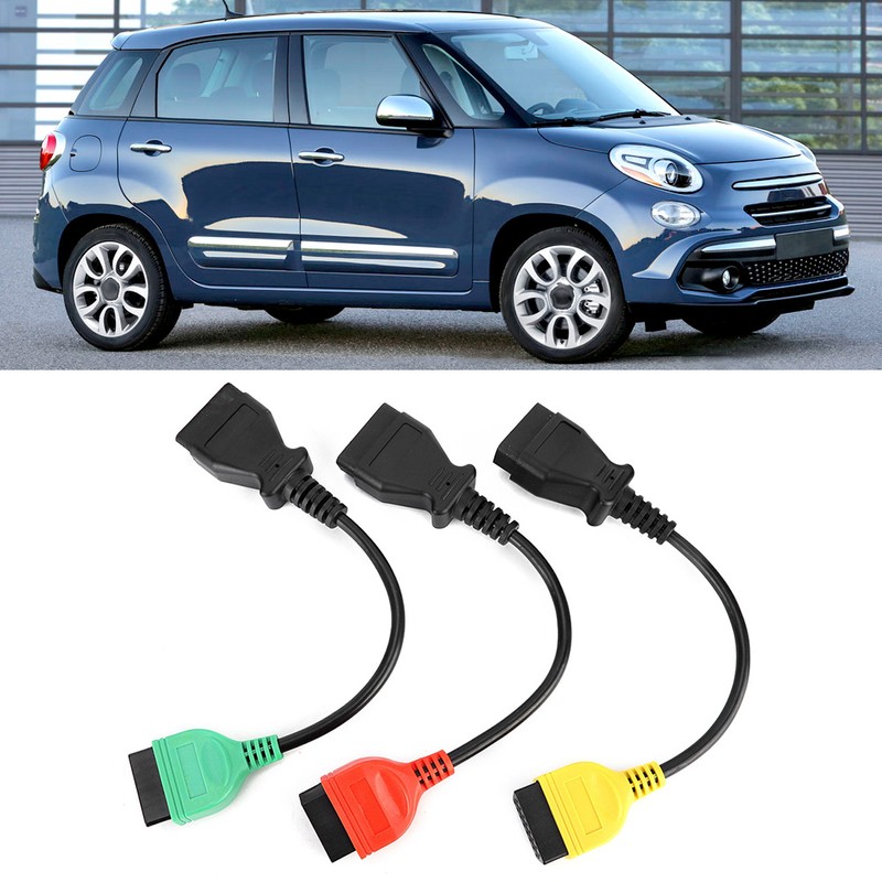 3pcs Connect Cable Ecu Scan Adaptors Connector Fits for Fiat