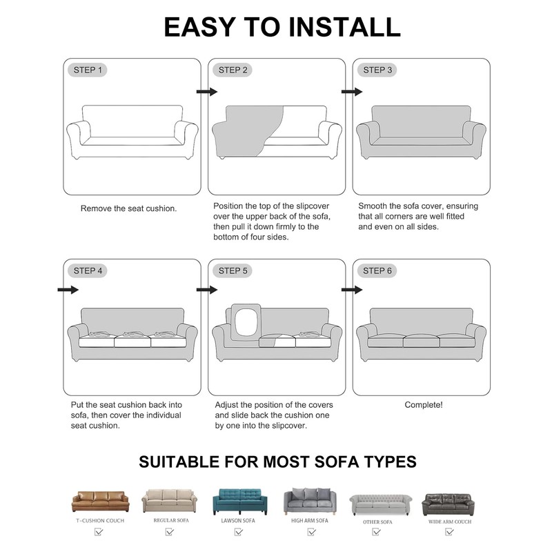 ARNTY Stretch Sofa Covers for 1/2/3 Cushion Sofa Furniture Slipcovers