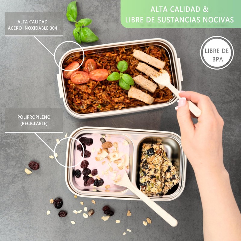 Fiambrera, Aislamiento Caja de Almuerzo de Fugas de 1400 ml,