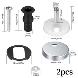 LEEQBCR 2 Piece Toilet Seat Screws, Toilet Seat Hinge Fixing Stainless Steel Toilet Cover Repair Parts Accessories, Fits Most Standard Toilet Covers