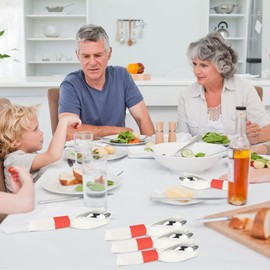 Germiwipe Napkin Band Pack of 2,500,Napkin Rings Self Adhesive,Silverware Wraps Bands, Perfect for Christmas Birthday Parties, Weddings, Family Reunion & Events(Red,2500pcs)