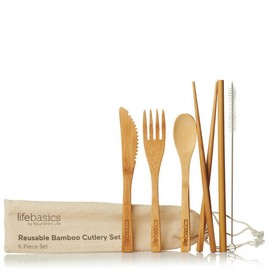Life Basics by Nourished Life 6-piece Bamboo Cutlery Set, 6-piece