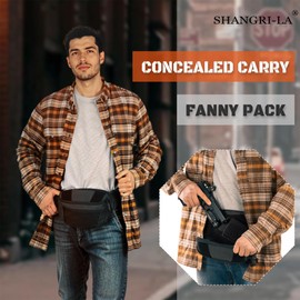 SHANGRI-LA Tactical Concealed Carry Fanny Pack for Men and Women, Low-Profile CCW Waist Bag, with Pistol Holster and Mag Holder, Multi-Use for Hiking, Travel, EDC