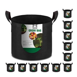 Lyincat 12-Pack 10 Gallon Grow Bags Heavy Duty Thickened Nonwoven Fabric Pots with Durable Handles