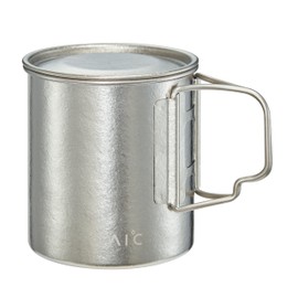 TAIC Titanium Ultralight Mug with Lid, 450ml Portable Collapsible Single Camping Cup, Titanium Mountain Mug for Camping (450ml,Starry Silver)